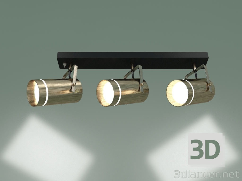 modello 3D Faretto LED 20063-3 (bronzo antico) - anteprima