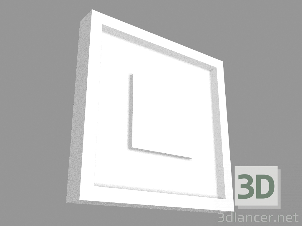 3d model Moldura de esquina P5020B (9 x 9 x 1.3 cm) - vista previa