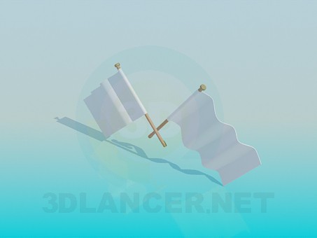 modello 3D Bandiere - anteprima
