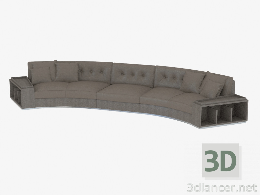 modèle 3D Canapé moderne avec étagères Golden Circus (531х167х83) - preview