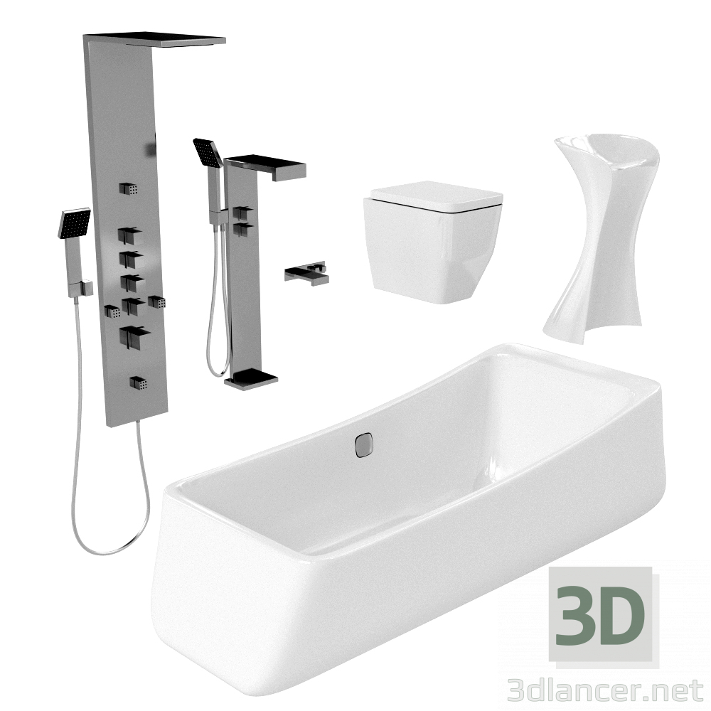 3d model bathroom equipment - preview