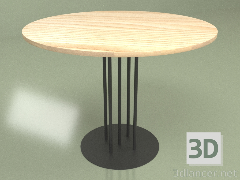 3 डी मॉडल डाइनिंग टेबल राउंड 4P (लकड़ी) - पूर्वावलोकन