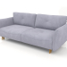 3d модель Люкке прямий диван 3-місний – превью