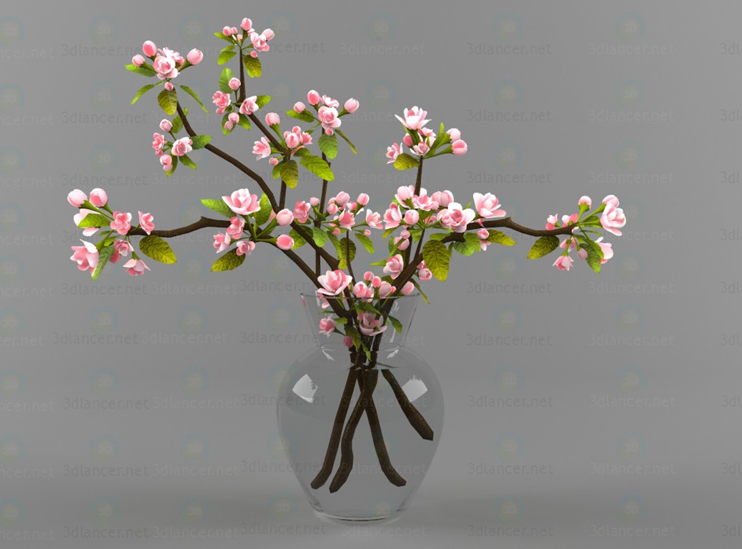3D Vazoda Çiçekler modeli satın - render