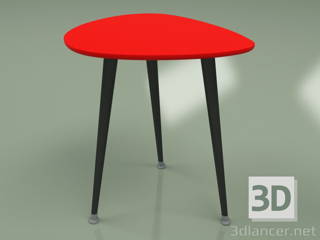 3d модель Приставной столик Капля (красный) – превью