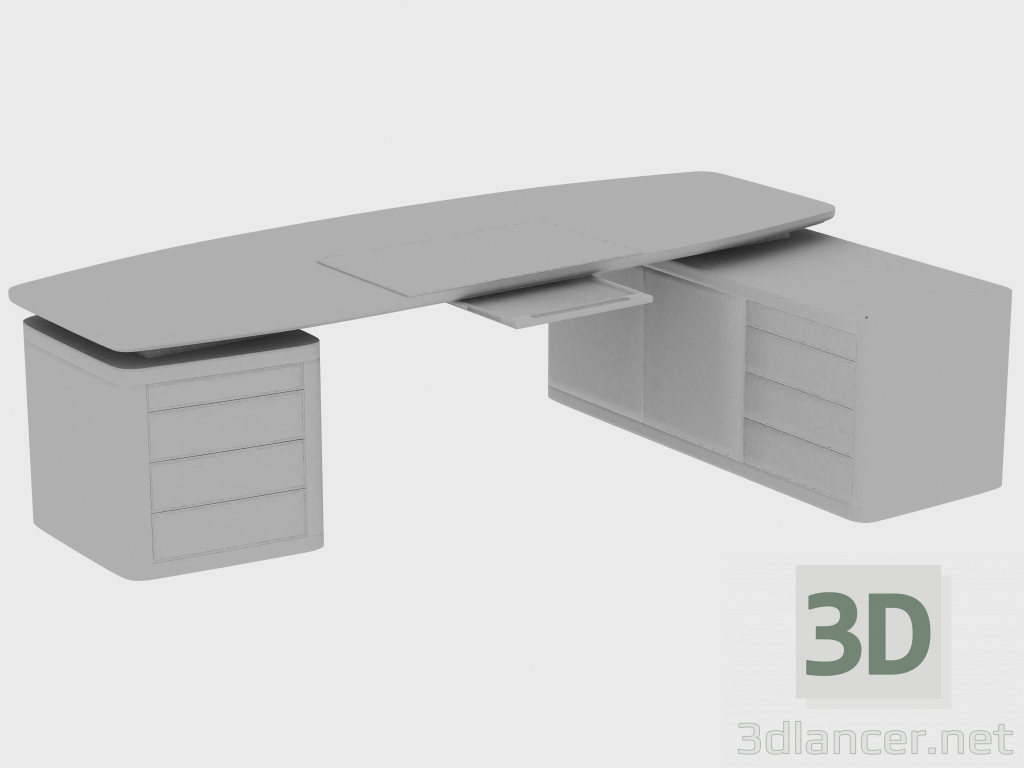 modèle 3D ECTOR DE BUREAU AVEC PENINSULE (280x168xH75) - preview