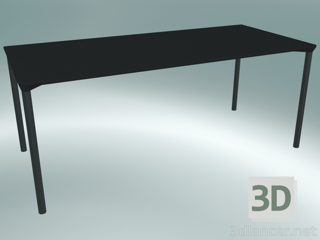 modello 3D Tavolo MONZA (9208-01 (80x180 cm), H 73 cm, HPL nero, alluminio, verniciato a polvere nero) - anteprima