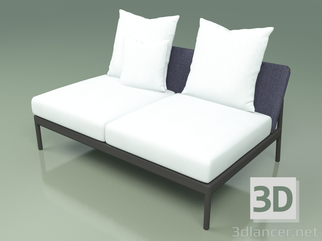 Modelo 3d Módulo de sofá central 006 (Metal Smoke, Batyline Blue) - preview