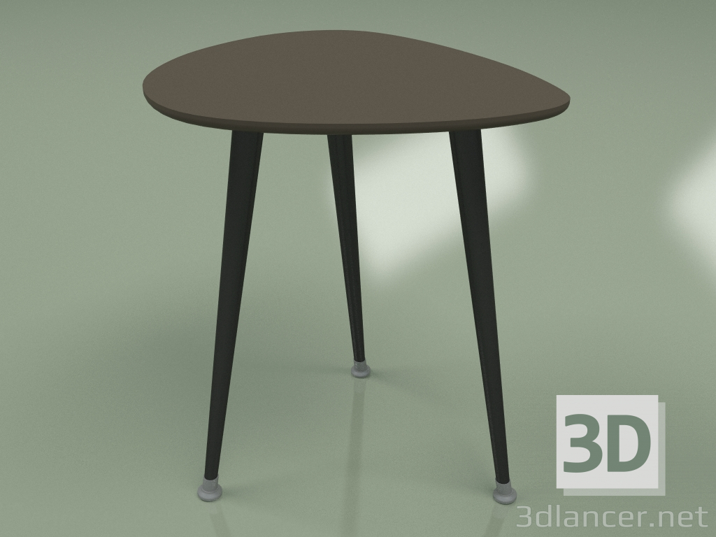 modèle 3D Table d'appoint Drop (marron foncé) - preview