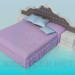 3d модель Шикарна двоспальне ліжко – превью