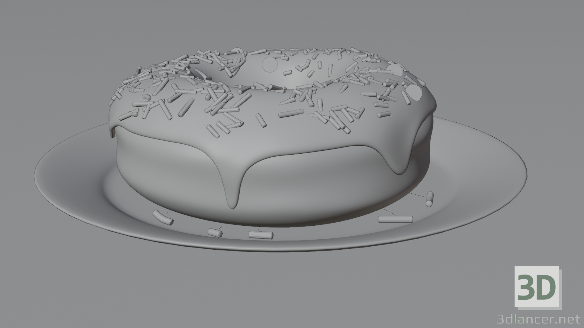 modello 3D di Modello 3D della ciambella | MODELLO 3D CIAMBELLA HIGH POLY Modello 3D comprare - rendering