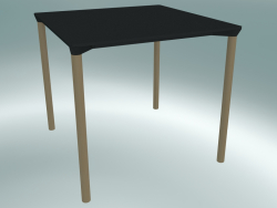Table MONZA (9203-01 (80x80cm), H 73cm, noir HPL, aluminium, plaqué frêne naturel)