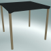 modèle 3D Table MONZA (9203-01 (80x80cm), H 73cm, noir HPL, aluminium, plaqué frêne naturel) - preview