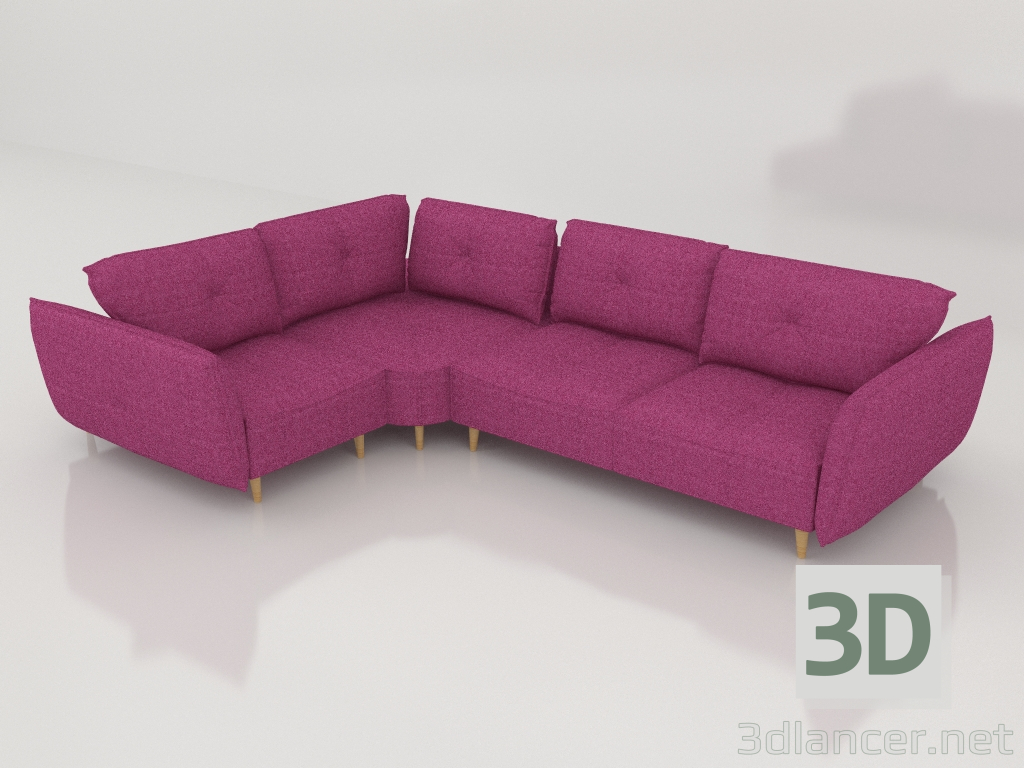modello 3D Lyukke Relax divano ad angolo 5 posti - anteprima
