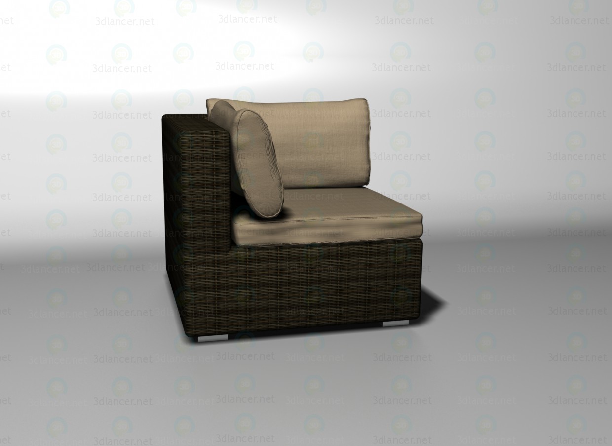 modello 3D Angolo divano unità sahara - anteprima