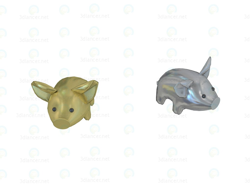 3D Modell Schwein-Kissen Aquarama klein - Vorschau
