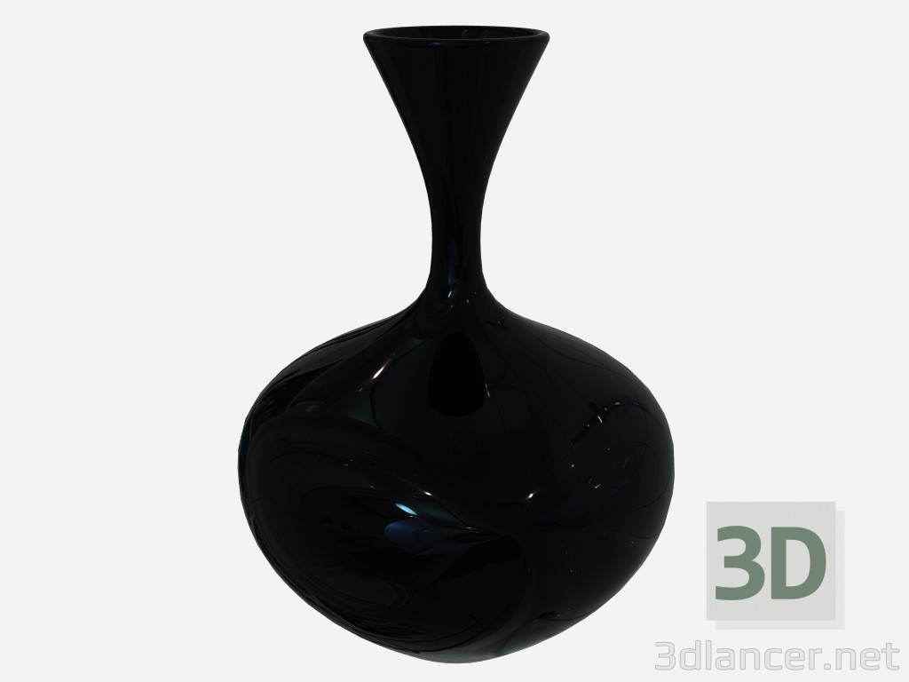 3D Modell Schwarze Keramik Vase Art Deco Vase (C) (1) - Vorschau