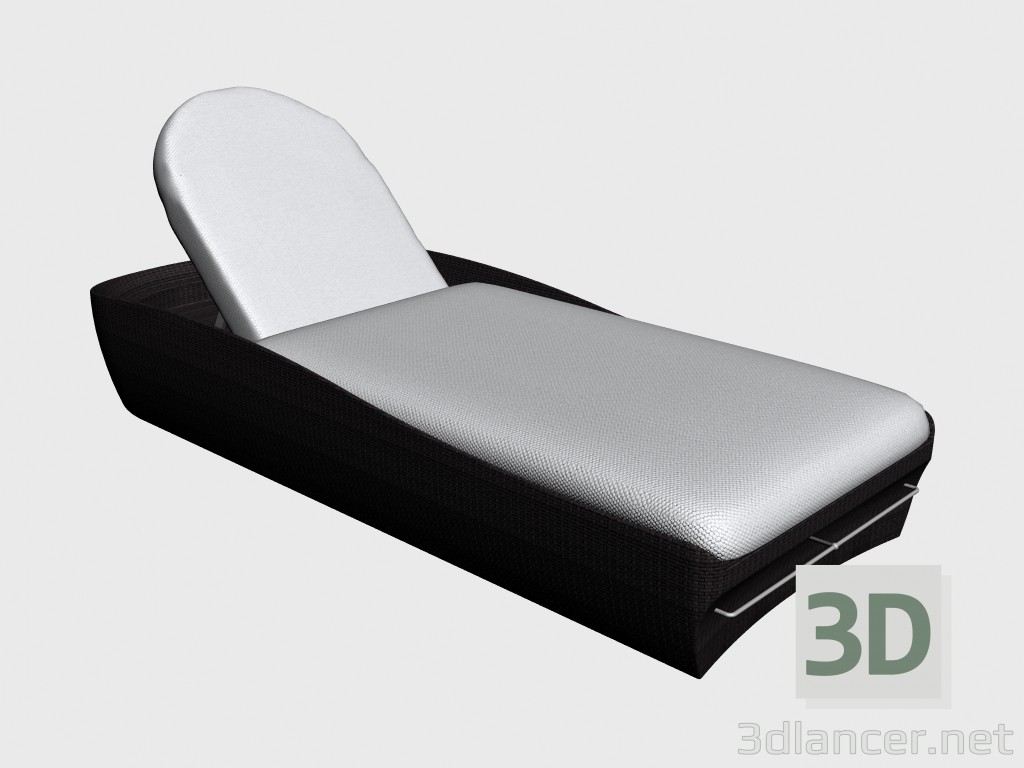 modèle 3D Chaise longue avec Deckchair Cinema intérieur boîte 46600 46650 - preview