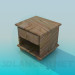 3d model Wooden bedside table - preview