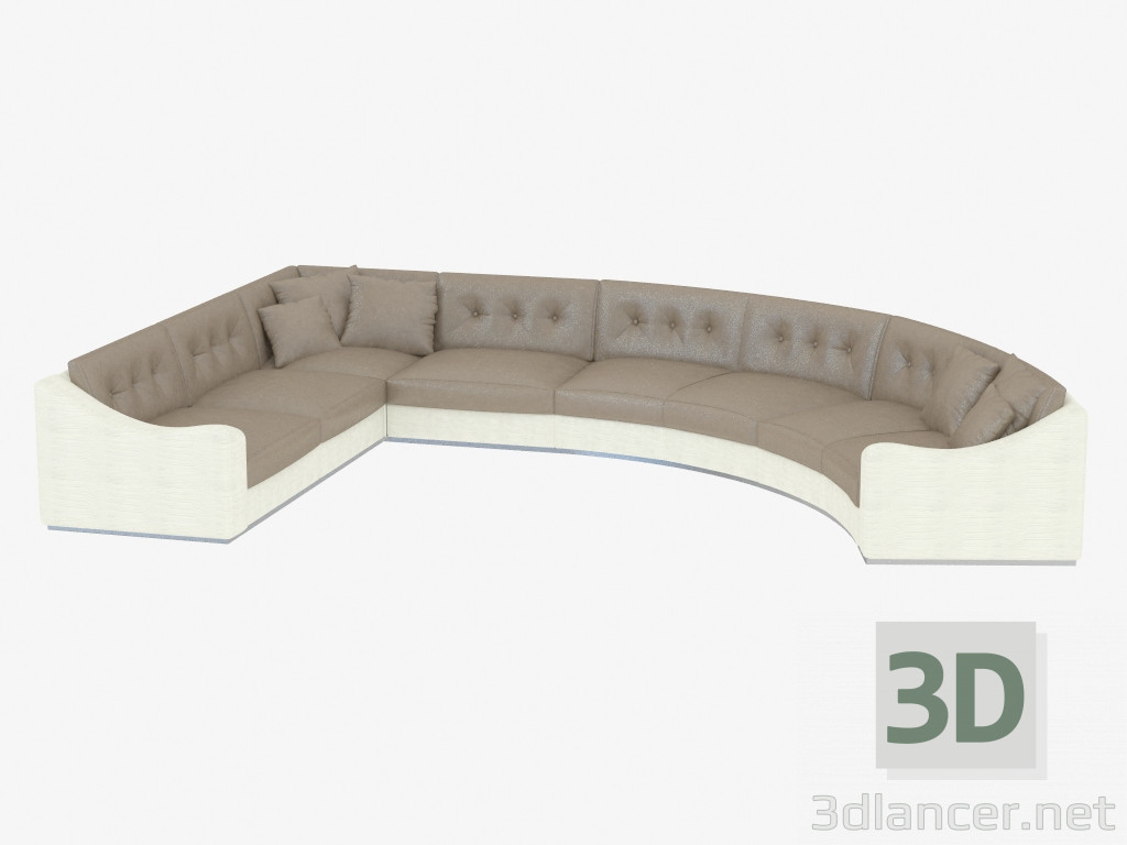 modello 3D Sofà moderno angolare Circondato d'oro (509х333х83) - anteprima