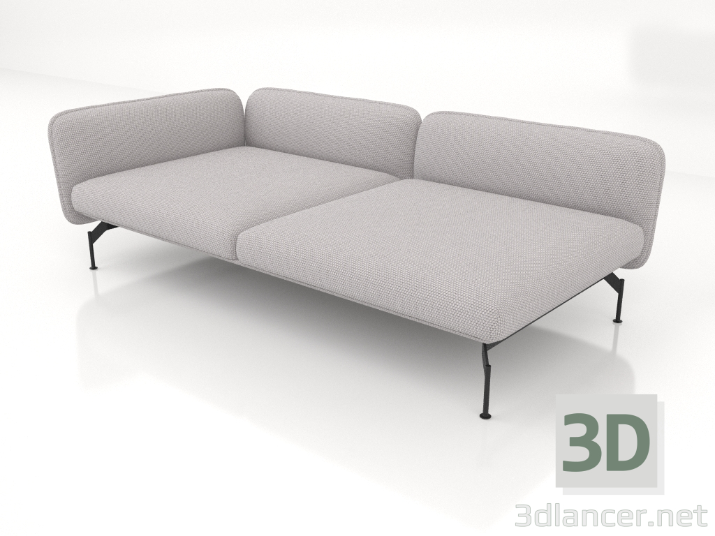3D modeli Sol tarafta 110 kol dayama yeri olan 2,5 kişilik derin kanepe modülü - önizleme
