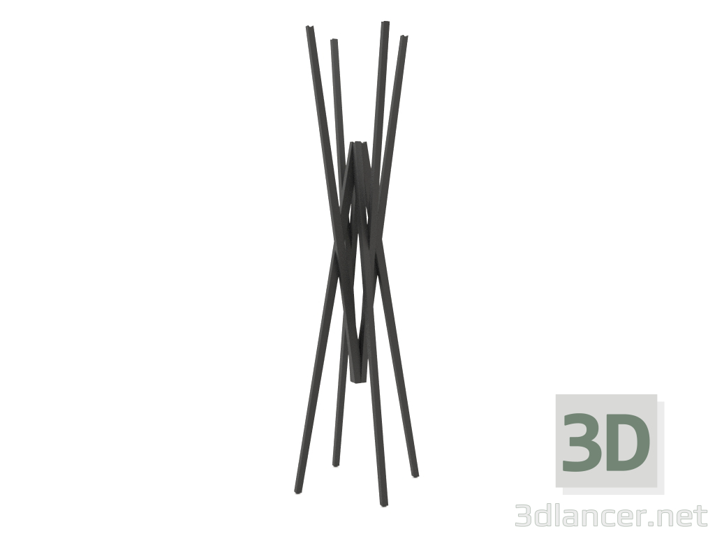 3D Modell Garderobenständer (schwarze Eiche) - Vorschau