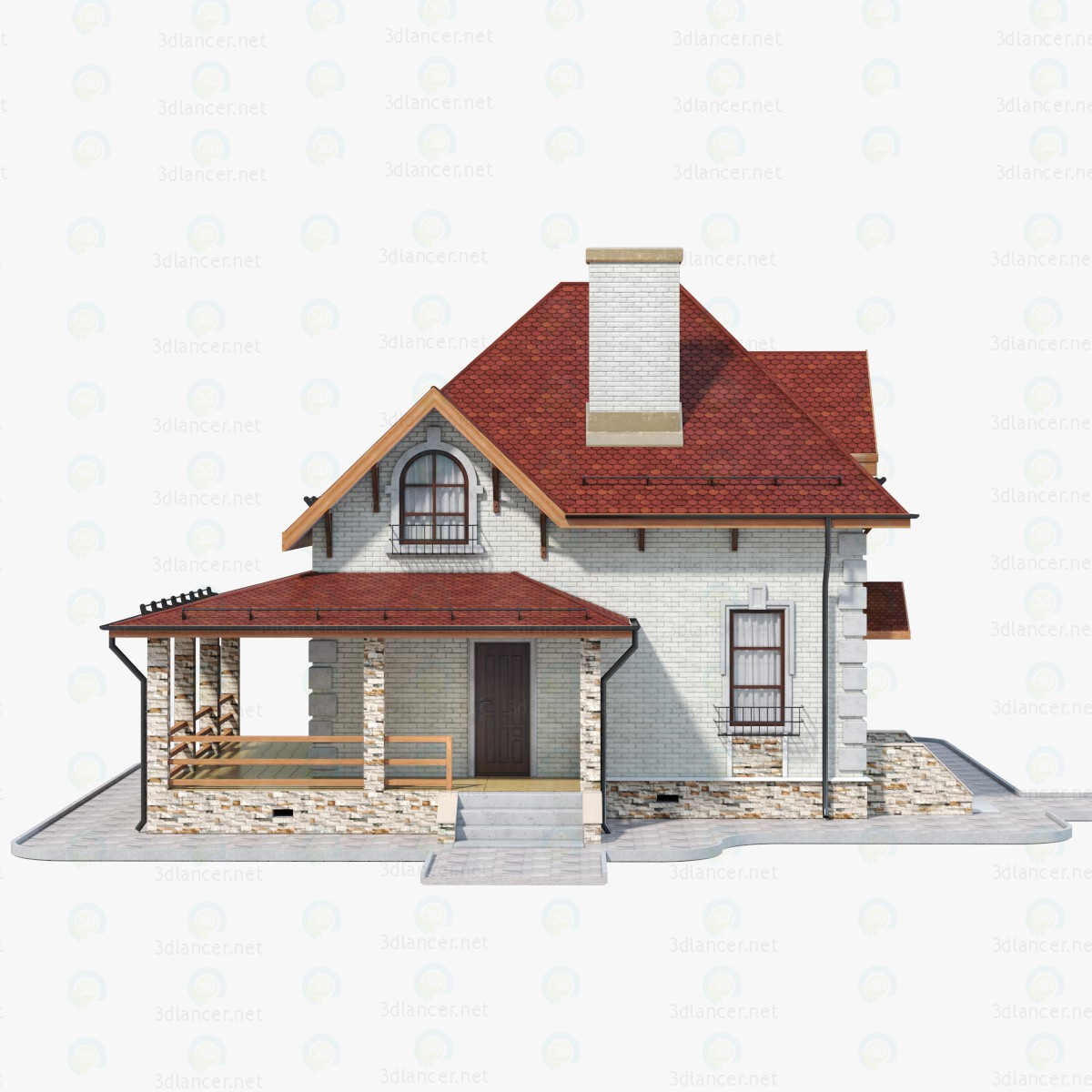 Casa ladrillo - 1 3D modelo Compro - render