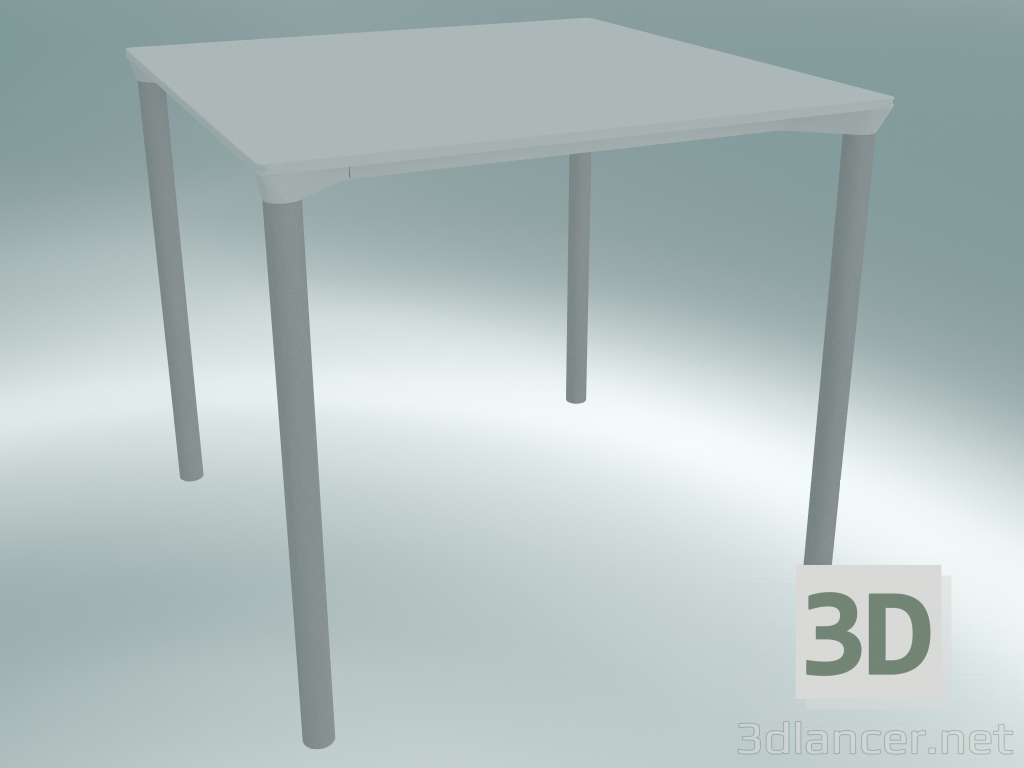 3D modeli Tablo MONZA (9203-01 (80x80cm), H 73cm, HPL beyaz, alüminyum, beyaz toz boyalı) - önizleme