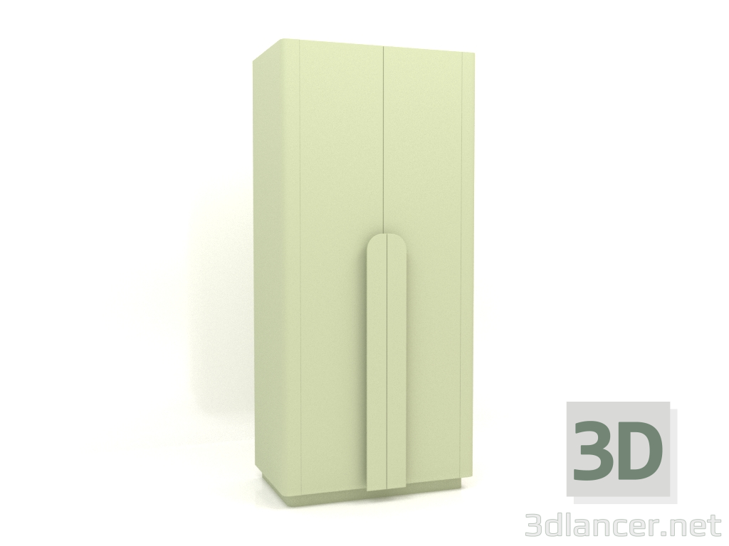 3d model Wardrobe MW 04 paint (option 4, 1000x650x2200, light green) - preview