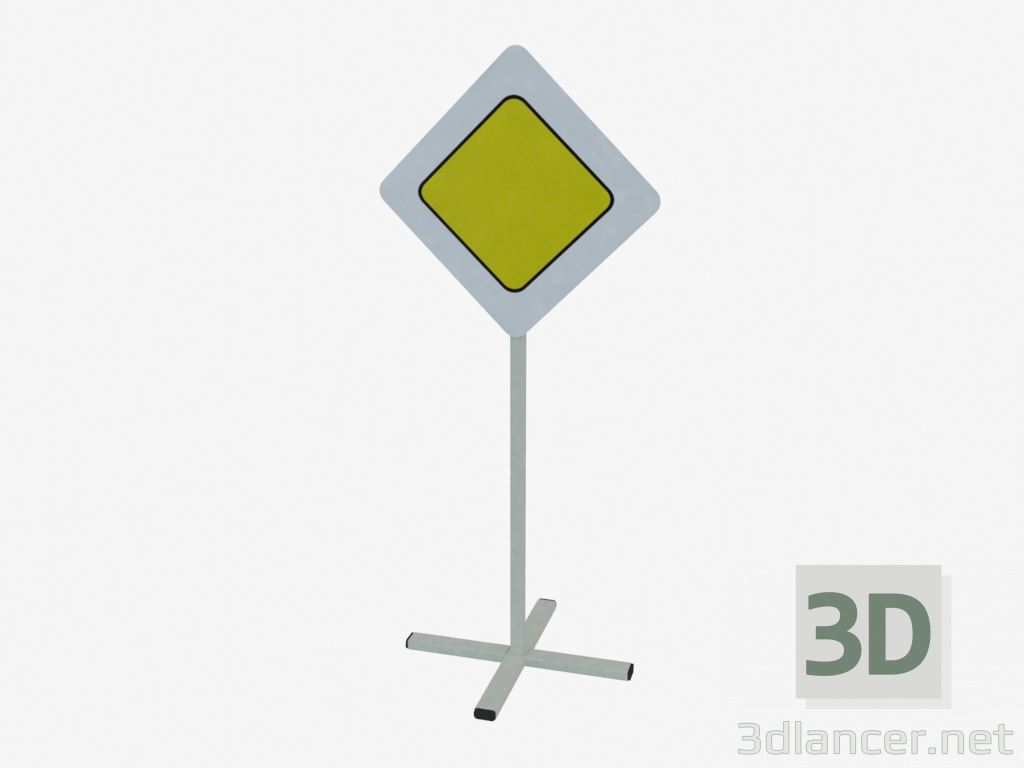 3d model Main road sign (0378) - preview