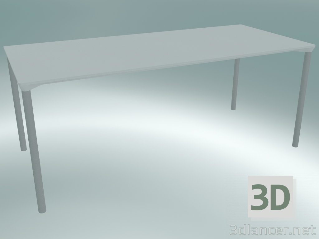 modello 3D Tavolo MONZA (9208-01 (80x180 cm), H 73 cm, HPL bianco, alluminio, verniciato a polvere bianco) - anteprima