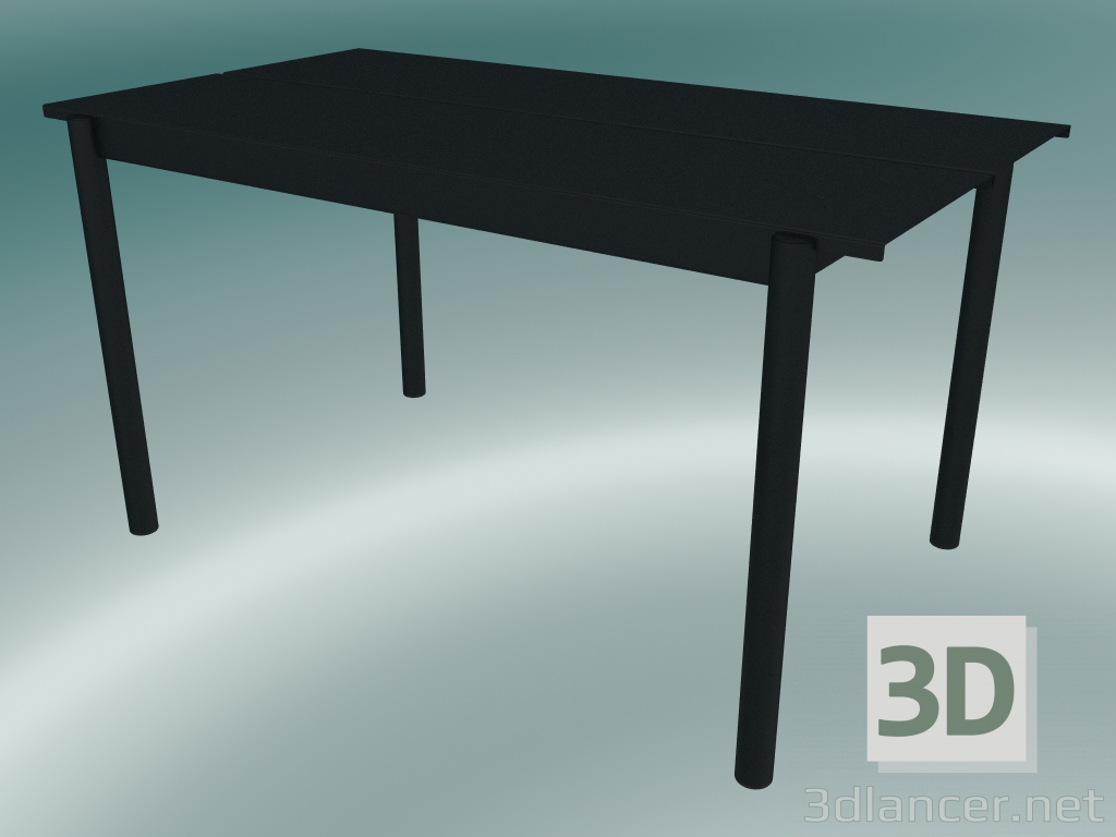 3 डी मॉडल टेबल रैखिक स्टील (140 सेमी, काला) - पूर्वावलोकन