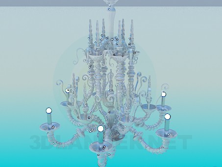 3d model Glass chandelier - preview