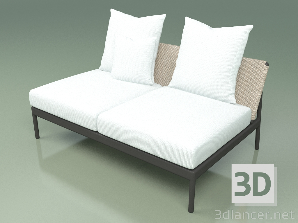3d model Central sofa module 006 (Metal Smoke, Batyline Sand) - preview
