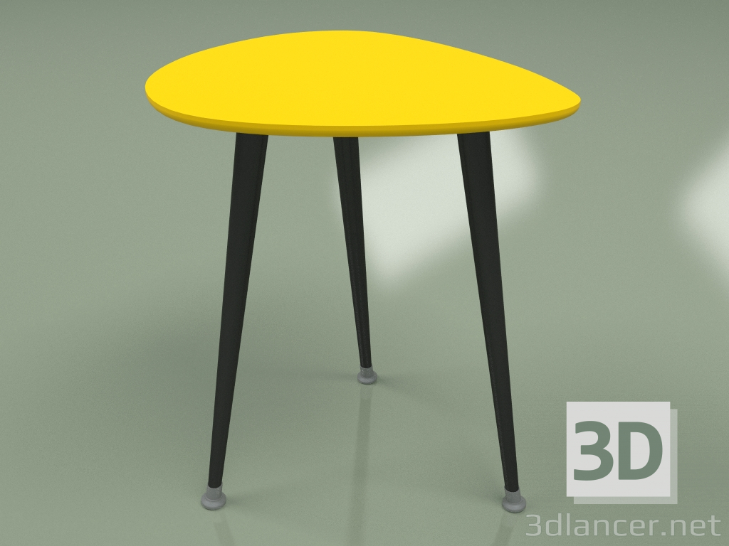 3 डी मॉडल साइड टेबल ड्रॉप (पीली सरसों) - पूर्वावलोकन