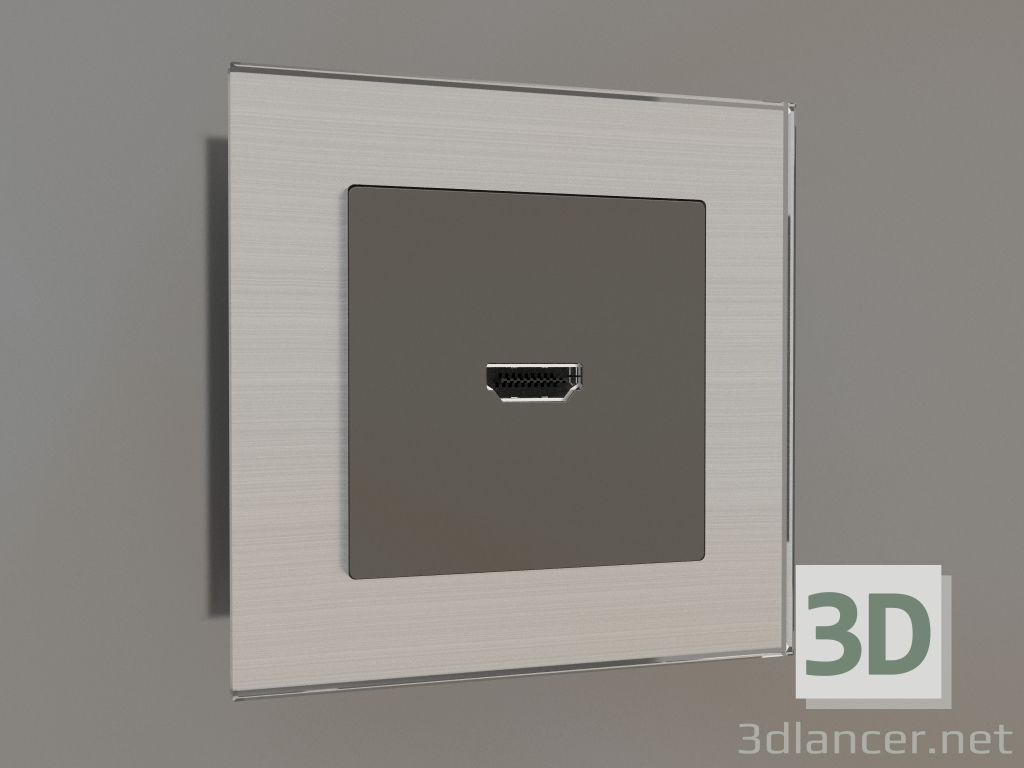 modèle 3D Prise HDMI (gris marron) - preview