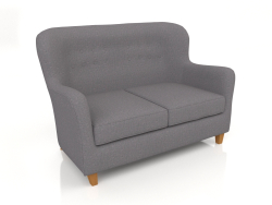 Noir straight 2-seater sofa