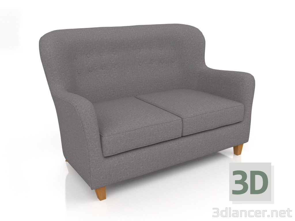 3D Modell Noir gerades 2-Sitzer-Sofa - Vorschau