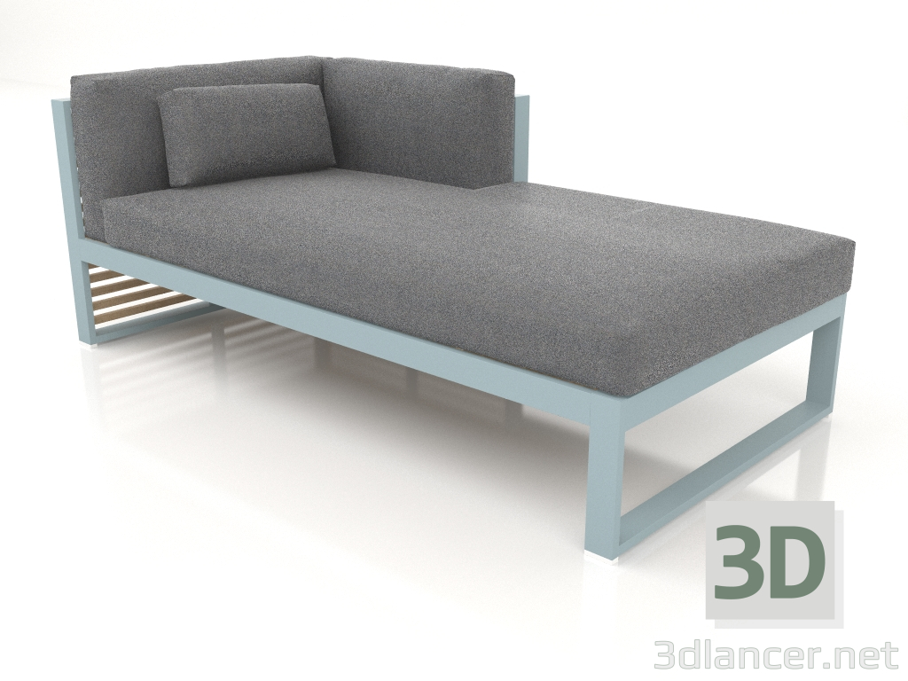 3D modeli Modüler kanepe, sağ bölüm 2 (Mavi gri) - önizleme