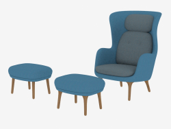 Armchair with pouffes Ro