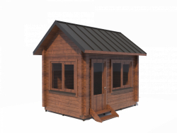 maison en bois faite de poutre profilée h3,9x4x2,5 m