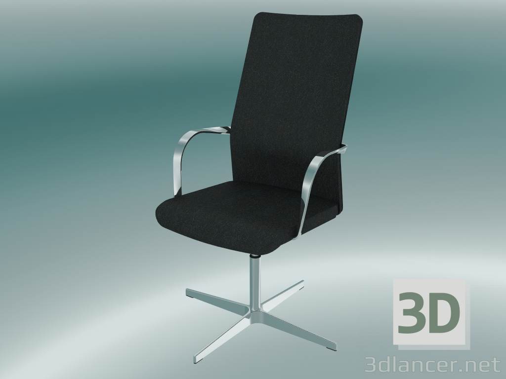 3D Modell Sessel mit hoher Rückenlehne und X-Base - Vorschau