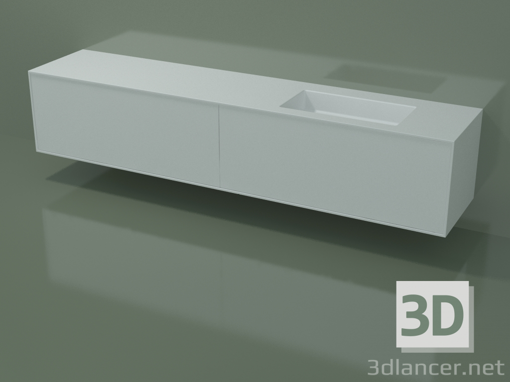 3D modeli Çekmeceli lavabo (06UCB34D1, Glacier White C01, L 240, P 50, H 48 cm) - önizleme