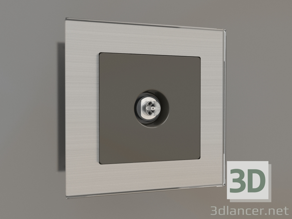 modèle 3D Prise TV (gris marron) - preview