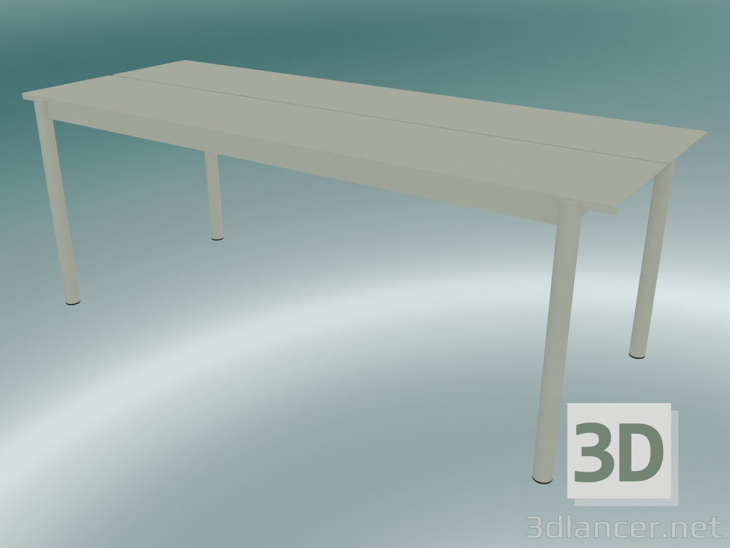 3D modeli Masa Lineer Çelik (200 cm, Kirli Beyaz) - önizleme