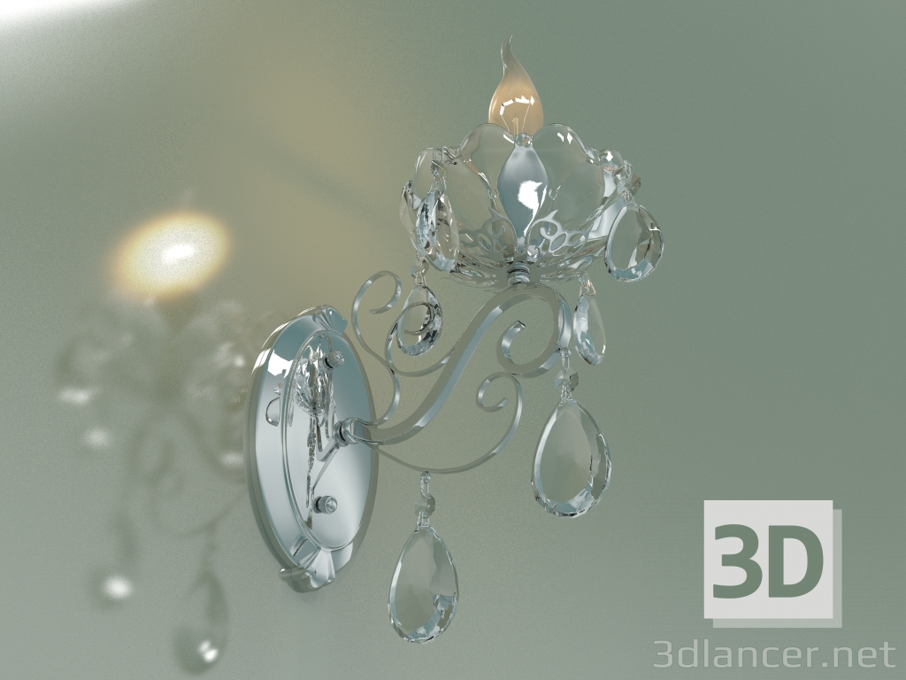 3D Modell Wandleuchte Escada 10109-1 (Chrom Azur Kristall) - Vorschau