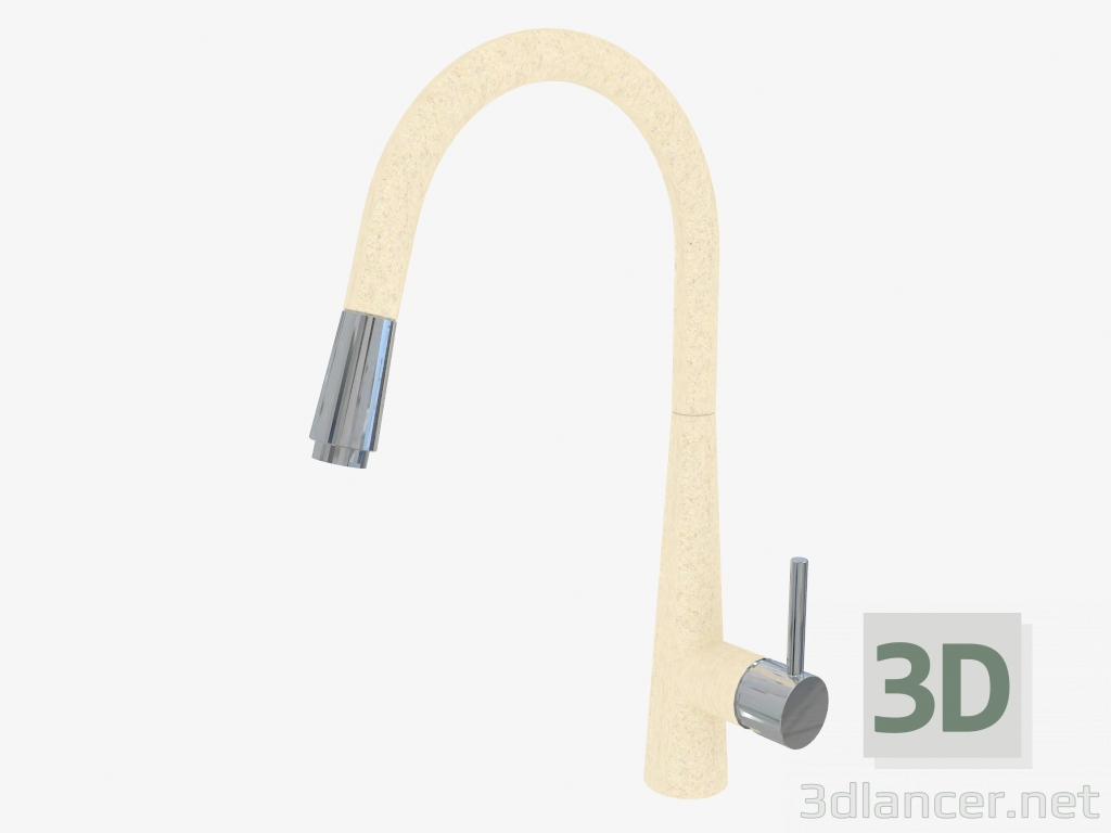 modèle 3D Mitigeur d'évier et bec U avec arrosoir escamotable Aster (BCA 772M) - preview