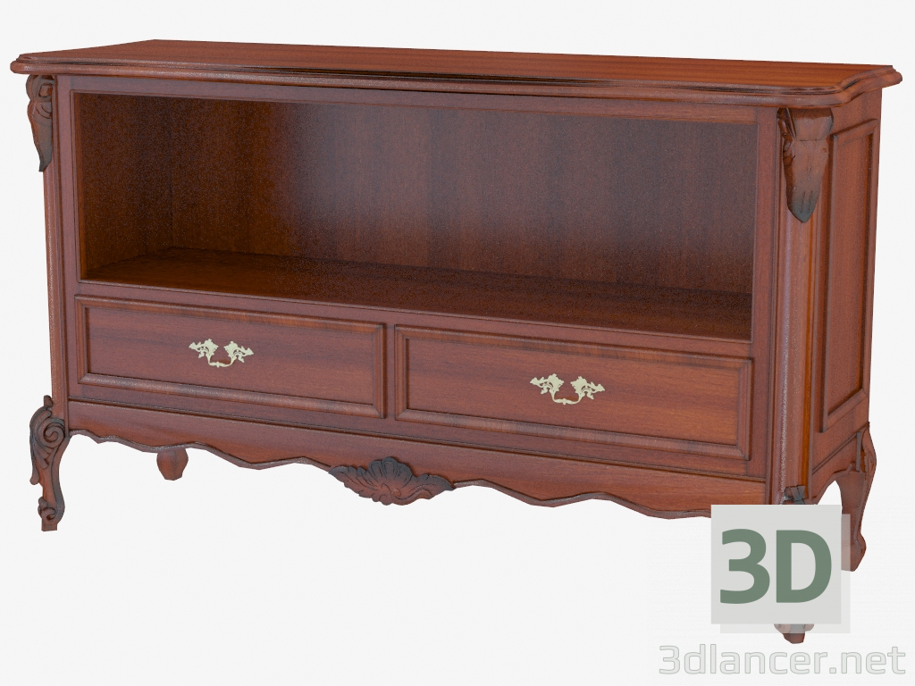 3d model Console with two drawers BN8812 (wood with black patina) - preview