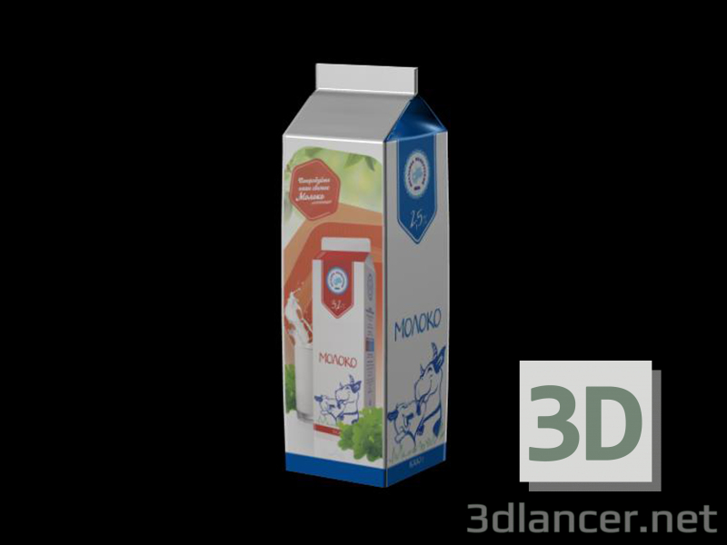 3d модель Молоко, упаковка – превью