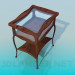 3d модель Дерев'яний журнальний столик зі скляною стільницею – превью